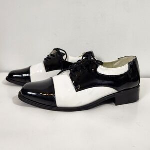 Funtasma Disco Black White Spectator Oxford Patent Costume Shoes Mens Sz S 8-9